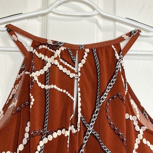 STUDIO by JPR Surplice Halter Tank with Pearls and Chains Design, Size XS - Picture 6 of 9